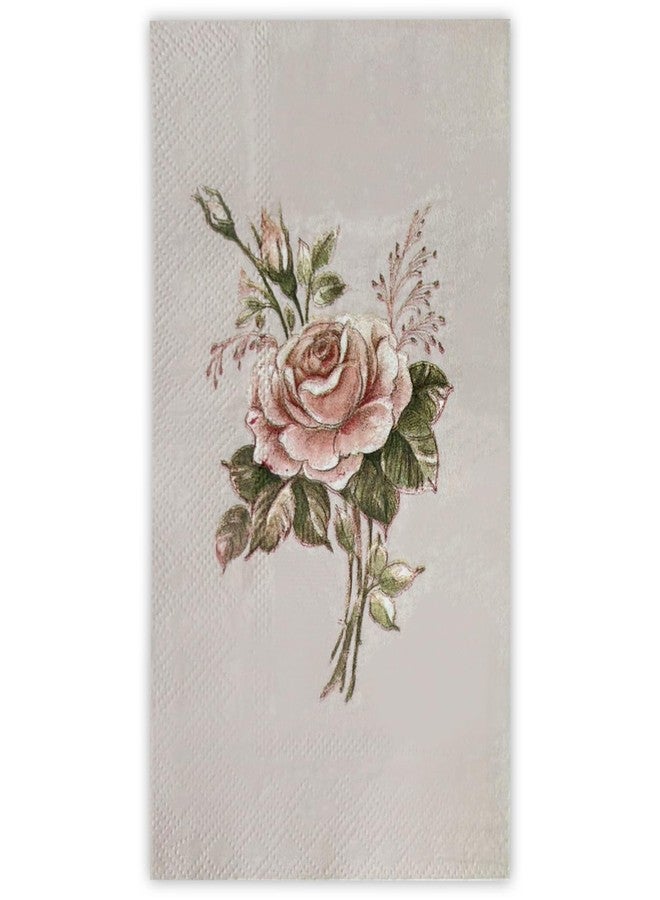 مجموعة مناديل ضيوف WRAPAHOLIC مكونة من 25 قطعة بتصميم زهور عتيق - مناشف يد للاستخدام مرة واحدة للضيوف، طبقتين، مناسبة للحمام، وحفلات الزفاف، وحفلات توديع العزوبية، وحفلات الشاي، وحفلات الحدائق، وحفلات أعياد الميلاد - 4.3 × 7.9 بوصة - Image 1